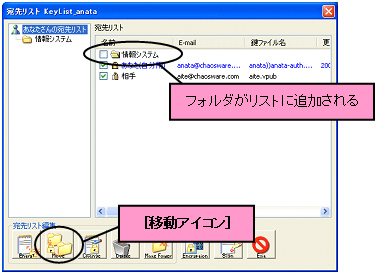 フォルダの追加を確認