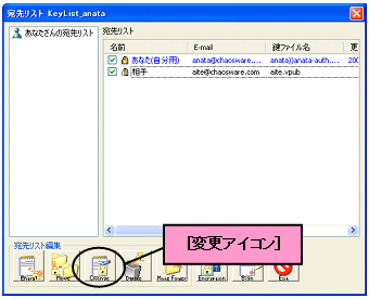 鍵の情報変更